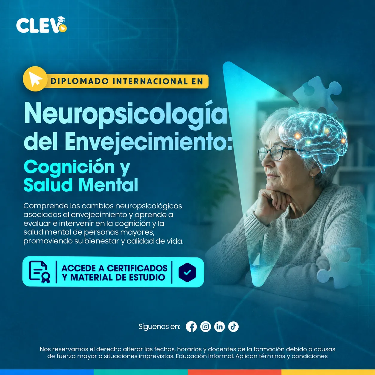 Diplomado en Neuropsicología del Envejecimiento: Cognición y Salud Mental