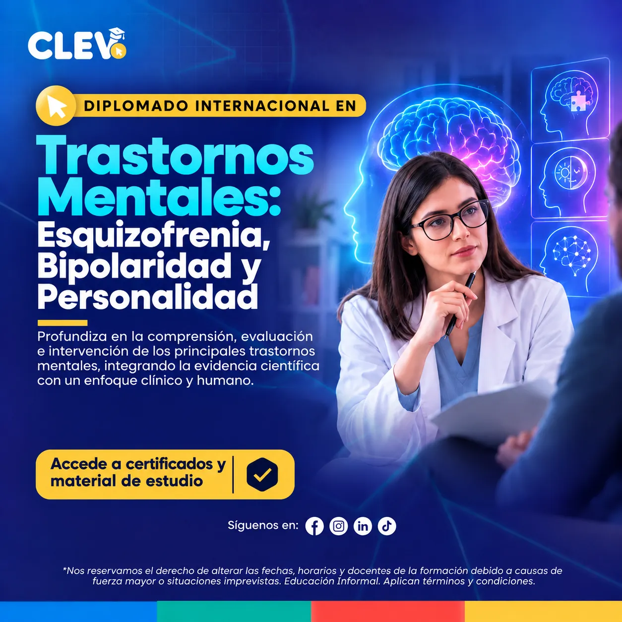 Diplomado en Trastornos Mentales: Esquizofrenia, Bipolaridad y de la Personalidad