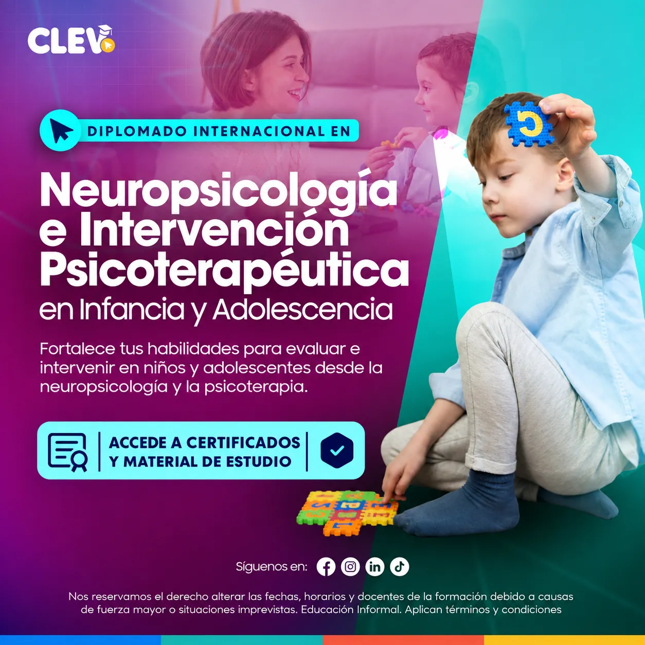 Diplomado en Neuropsicología e Intervención Psicoterapéutica en Infancia y Adolescencia