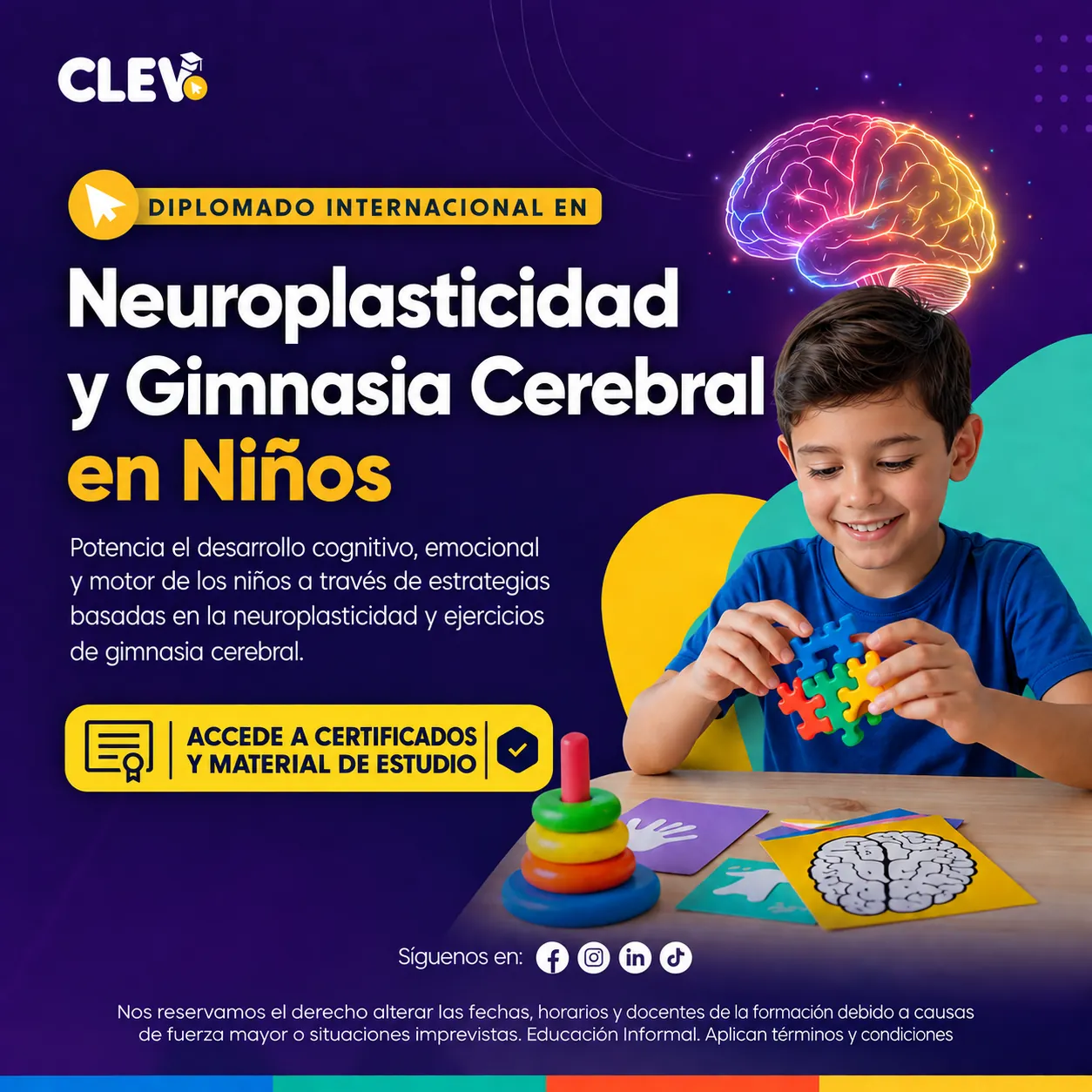 Diplomado en Neuroplasticidad y Gimnasia Cerebral en Niños